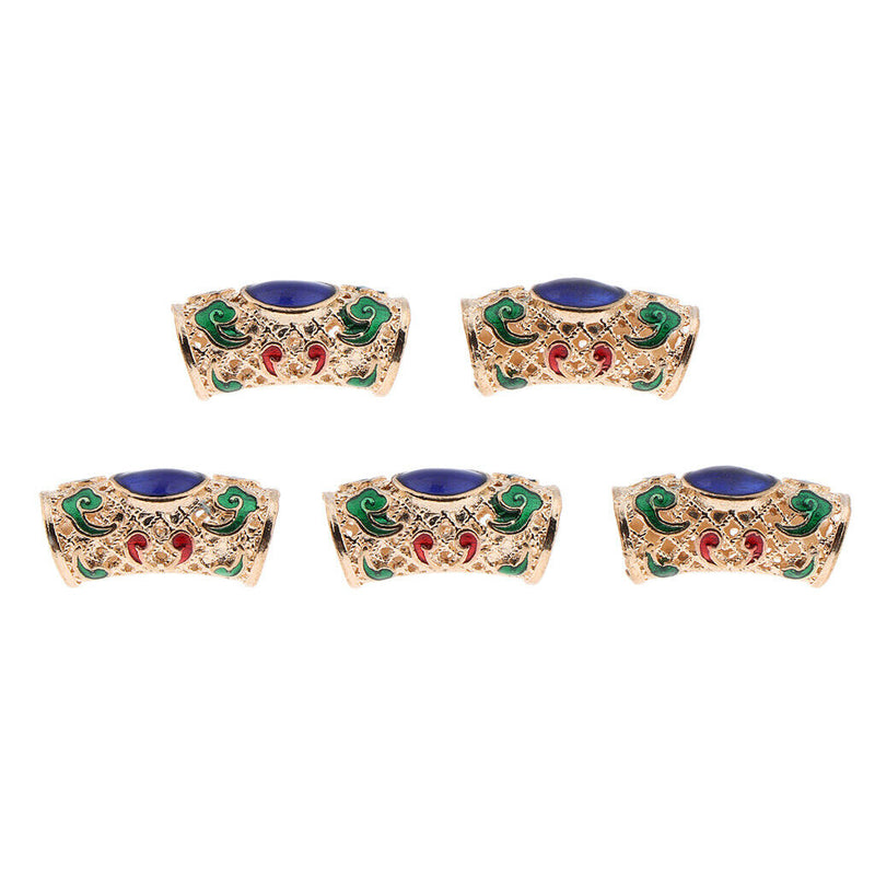 5x Dreadlock Hair Decoration Tube Hair Braid Rings Clips DIY Cuffs Jewelry