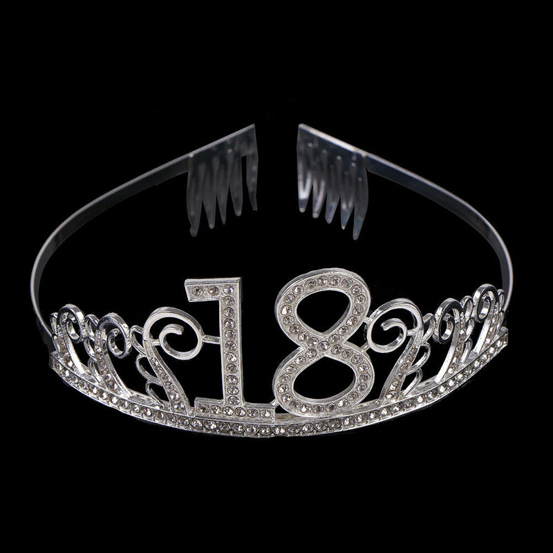 18Years Old Birthday Crown Crystal Hairband Girl Tiara Princess Head Accesso Kw
