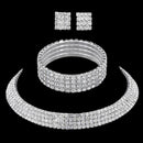 3pcs Women Crystal Wedding Bridal Necklace Earrings Bracelet Jewellery Set Gift