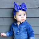 7pcs Kid Baby Girl Headbands Lovely Dot Print Headwrap Big Bowknot Headwear