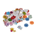 Pack of 50pcs Cartoon Wooden Buttons Sewing Embellishments Scrapbooking DIY