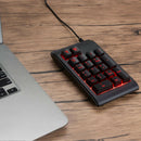 USB Wired Geek Numeric Keypad 19 Keys 3 Color LED Backlight Mechanical Keyboard