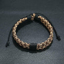 Retro Weave Braided Leather Bracelet Punk Charm Bangle Unisex Jewelry Gift