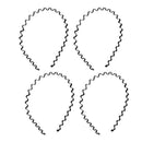 Women Men Sports Metal Wave Frame Headband with Headband Black 4 Pieces X1F4