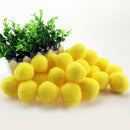 500Pcs Vibrant Colours Fluffy Small Craft Pompoms 18mm Yellow