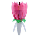 1pcs Lotus Flower Candle Musical Blossom Candles Happy Birthday Party Supply