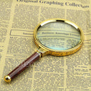 10x Magnifier Wooden Handle Handheld Magnifying Glass Loupe Reading Jewelry 90mm