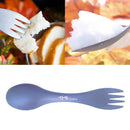 Outdoor Camping Picnic Titanium Spoon Tableware Titanium Fork Ultralight Spork&j