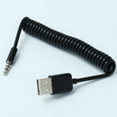 USB Male to 3.5mm Audio Stereo Headphone Spring Cable Durable Cord New DIM