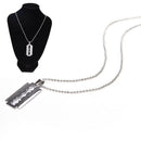 Men Favorite Stainless Steel Razor Blade Pendant Fashion Ball Chain Necklace  3C