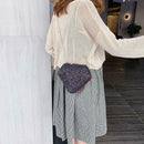 Creative Diamond Shaped Shoulder Bag Sequins Women Crossbody Bags (Black)