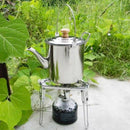 Portable 2000Ml Outdoor Kettle Camping Hiking Stainless Steel Teapot Kettle