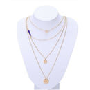 Multiple Layers Coin Beads Pendant Clavicle Chain Necklace Women Fashion Je