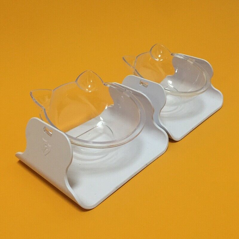 Pet Bowl Adjustable 15 Degree Inclined Cat Rice Bowl Cat Food Water Bowl Tr F7J4