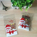 100 Pcs Candy Bags Cute Sachet Bag Pattern of Santa Claus Bag Pouch for Can K5Q5