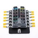 12-Way Fuse Box Red Led Indicator 12Pcs Terminal For Car Marine Caravan Tru