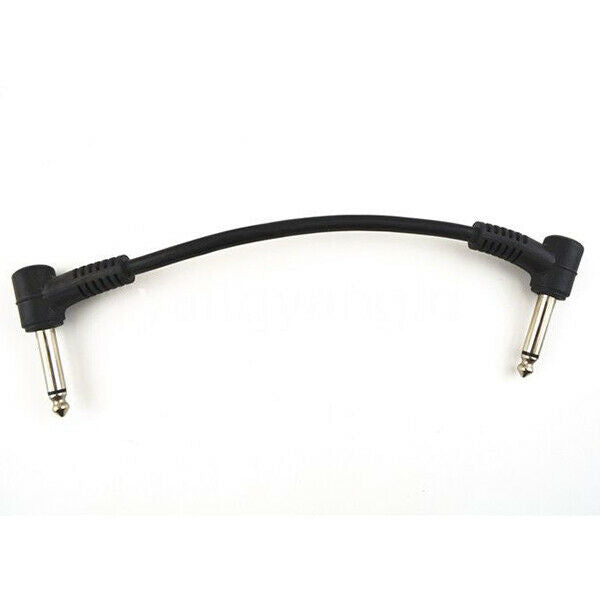 6 x Electric Guitar Cables 6 inch 1/4 Right Angle Effect Pedal Patch Cord B