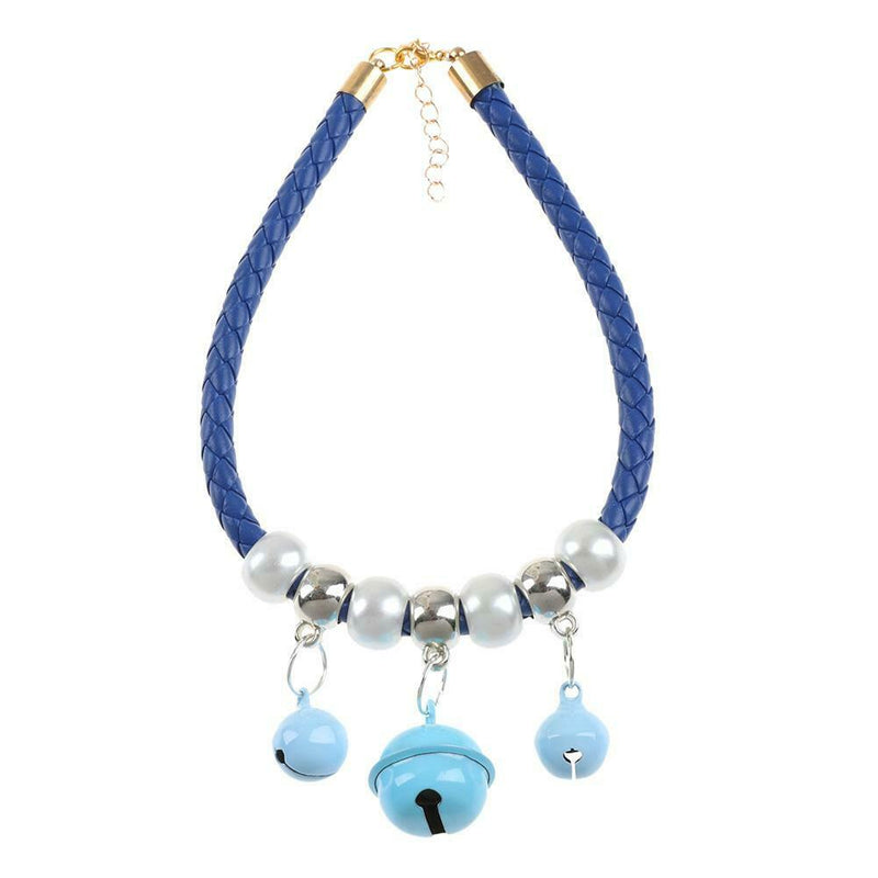 Cartoon Pet Dog Cat Collar Adjustable PU Rope Necktie Necklace with Bells
