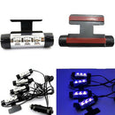 4 x 3 LED Car Interior Atmosphere Blue Light Charge Floor Decor Lamp Accessory s