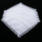 5pcs Lady Cotton Handkerchiefs Lace Trim White Hanky Kerchief  Square