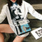 Transparent PVC Shoulder Messenger Bag Unisex Casual Crossbody Bags (White)