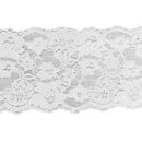 5Yds 15cm Stretch Soft Floral Lace Trim Decoration Sewing Dress Making White