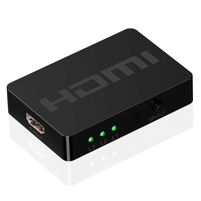 HW-HD301M 3 Port 1080P HDMI Switcher 3x1 HDMI Splitter Adapter w/Remote Control