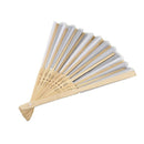 10 pcs/lot 21cm White Color Fabric Hand Fan, Silk Hand Fan Wedding Party Pr U1U4
