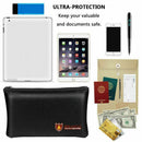 Fireproof Money Safe Document Bag. NON-ITCHY Silicone Coated Fire & Water R J6N1