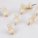 40 Pcs Creative Wooden Thumbtack Decorative Drawing Push Pins Wood Head Office