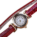 New Fashion Luxury Rhinestone Bracelet Watch Women Quartz Watch Red