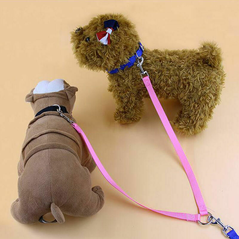 Nylon Double Lead Coupler Twin Dog Two Pet Dog Walking Leash_Split Duplex K O3X3