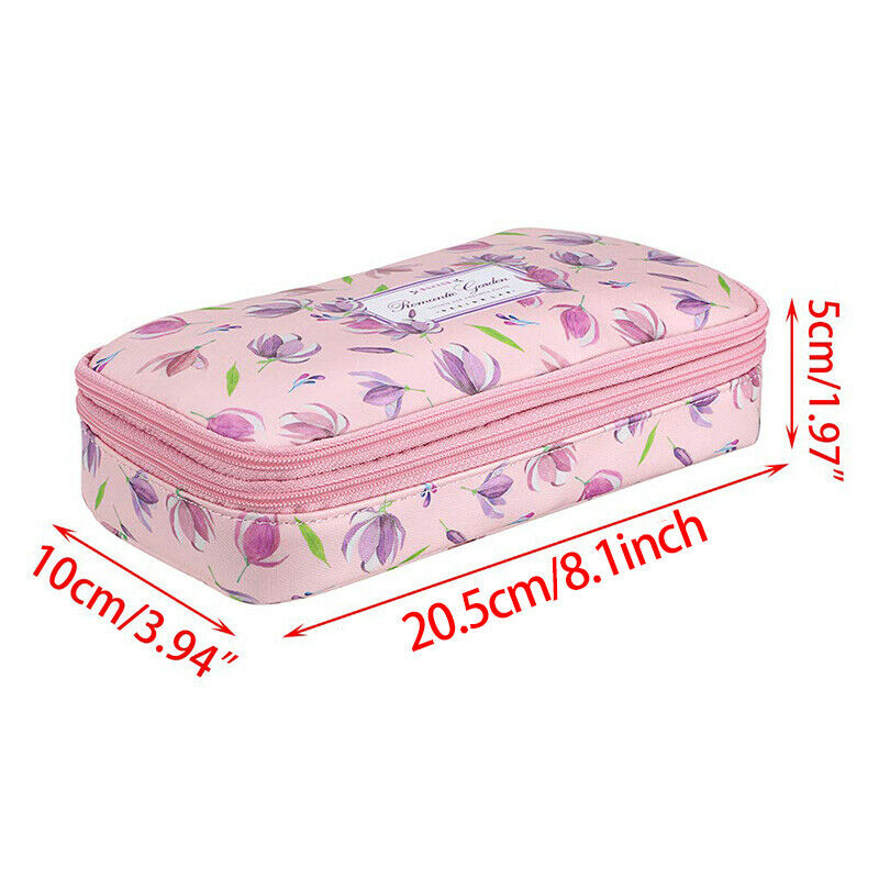 bon208 Floral Pencil Case with Compartments -High Capacity Double Layers Pe I4Y5