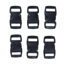 50pcs Outdoor Plastic Paracord Bracelet Black Curved Buckles Survival Tools