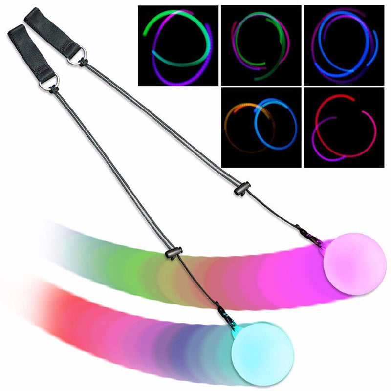 LED Multi-Coloured Glow POI Thrown Ball Light up For Belly Dance Hand Props LJ