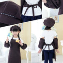 Kids Full Apron Bib Set with Pocket and Hat Sleeves Craft Kitchen Chef Cook A4F5