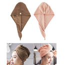 2Pcs Lady Microfiber Absorbent Fast Hair Drying Towel Turban