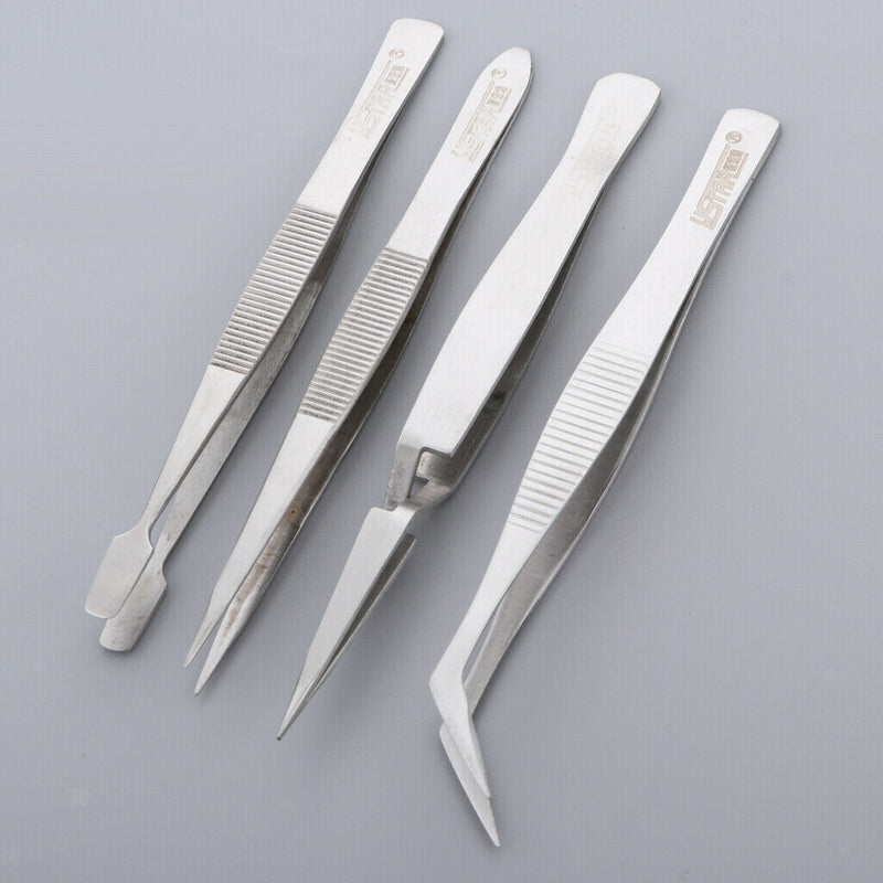 4 Pieces Tweezers Set - Craft Modle Building Jewelry Nail Art Hobby Picking Tool