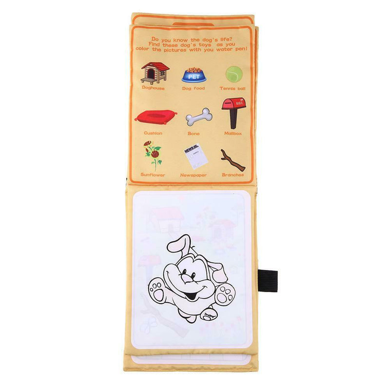 Cartoon Reusable Doodle Coloring Book Kid Painting Magic Water Drawing Book