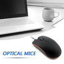 USB Wired Optical Mouse Desktop Laptop PC Ergonomics Office Mice (Black) A