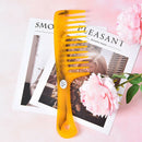 1x wide tooth handle hairdressing antistatic plastic hair comb detangling M&O