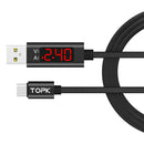 Voltage/Current LED Micro USB Charger Cable Nylon Braided Wire for