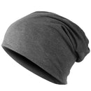 Winter Solid Color Unisex Hip-hop Cap Beanie Hat Slouch Hat Dark Gray P3K6
