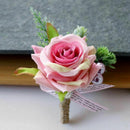 Rose Flower Silk Boutonniere Corsage Accessories wedding decorations Pink r