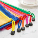 12 Pieces 6 Colors Pencil Pouch Zipper File Bags Waterproof Double Layer fo