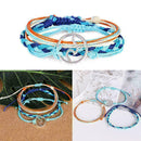 3X/Set Women Handmade Multi-color Bohemian Weave Bracelet Knot Bangles Rope Z1W1