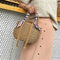 Women's Beach Handbag Straw Shoulder Bag with Handles and Silk Ribbon Bucke H5I5