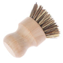 Kitchen Cleaning Brush Sisal Palm Bamboo Short Handle Round Dish Cleaning Too OZ