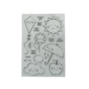 smiling face on sun and clouds Scrapbooking Album Card Decor Clear Stamps 3c