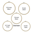 5Pcs 13-26Cm Frame Hoop Circle Embroidery Round Machine Bamboo For Cross St X3I1